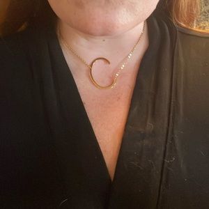 Sideways C necklace